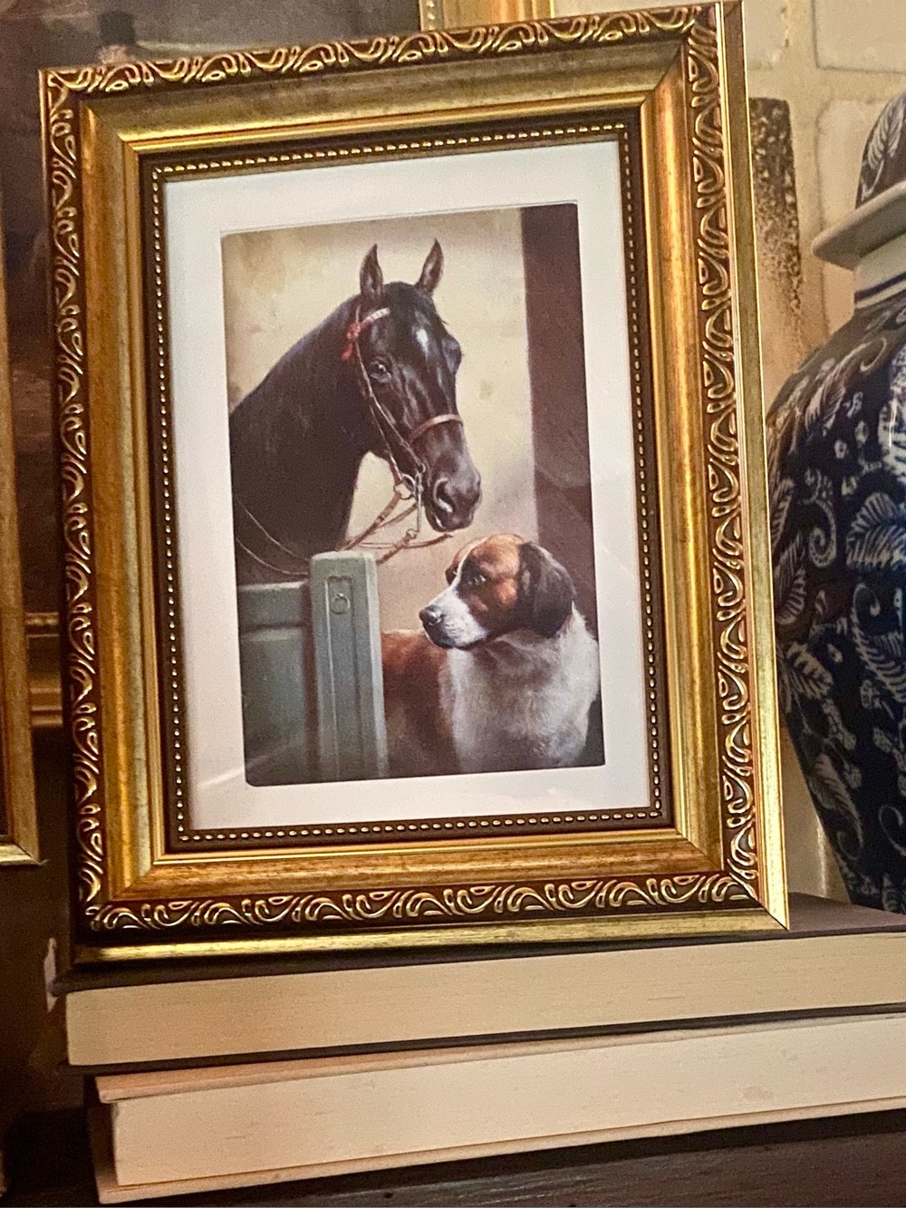 Styled Equestrian Art Display | Bundle 3+ Save 20% | Gold Frame Decor - Picture 3 of 4